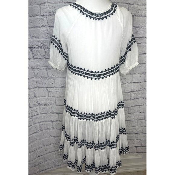 Sundance Sea La Vie Dress Embroidered Button Down Ladies Size PSmall White Black - Picture 4 of 12